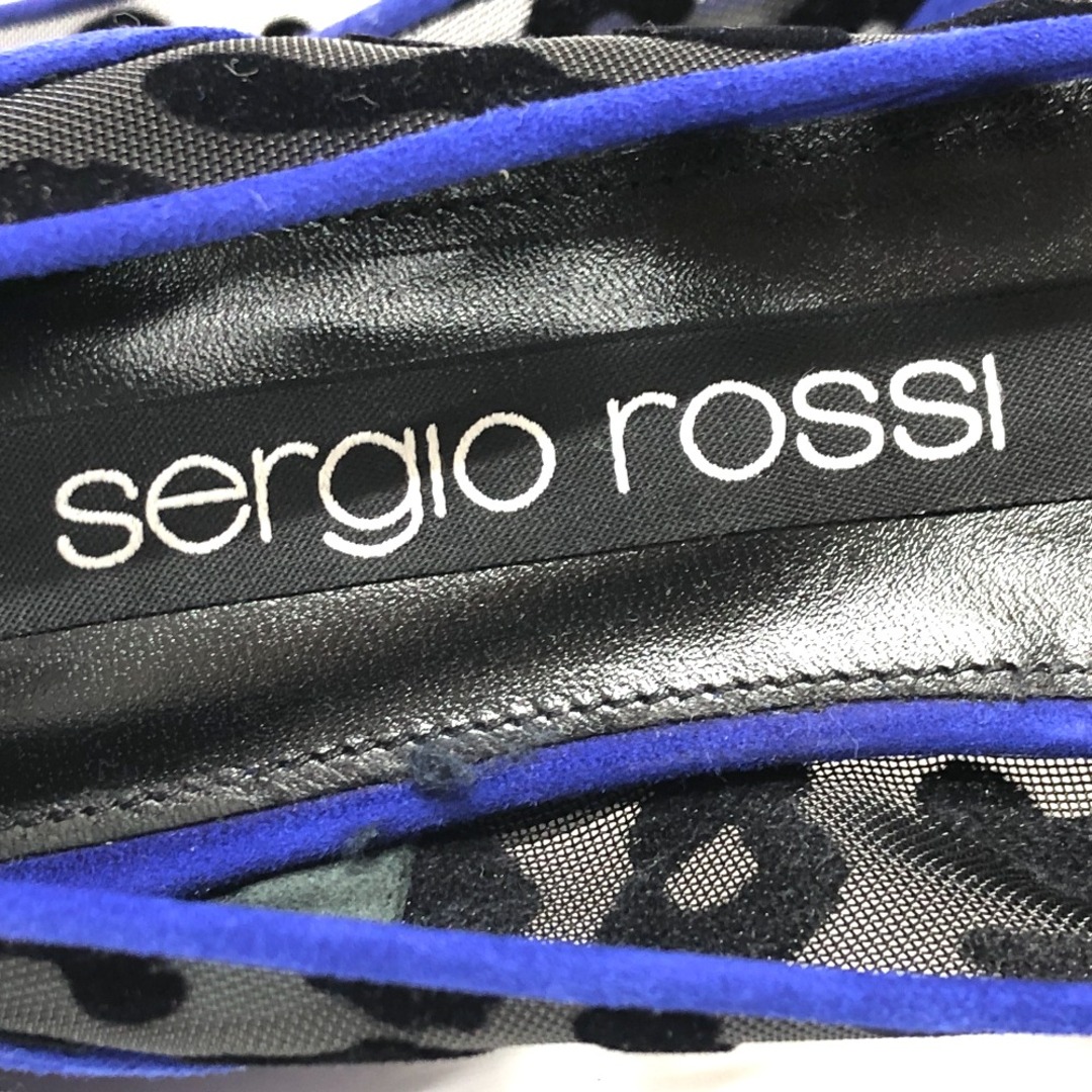 Sergio Rossi(セルジオロッシ)のセルジオロッシ Sergio Rossi レオパード メッシュ フラット パンプス スエード ブルー 未使用 レディースの靴/シューズ(ハイヒール/パンプス)の商品写真