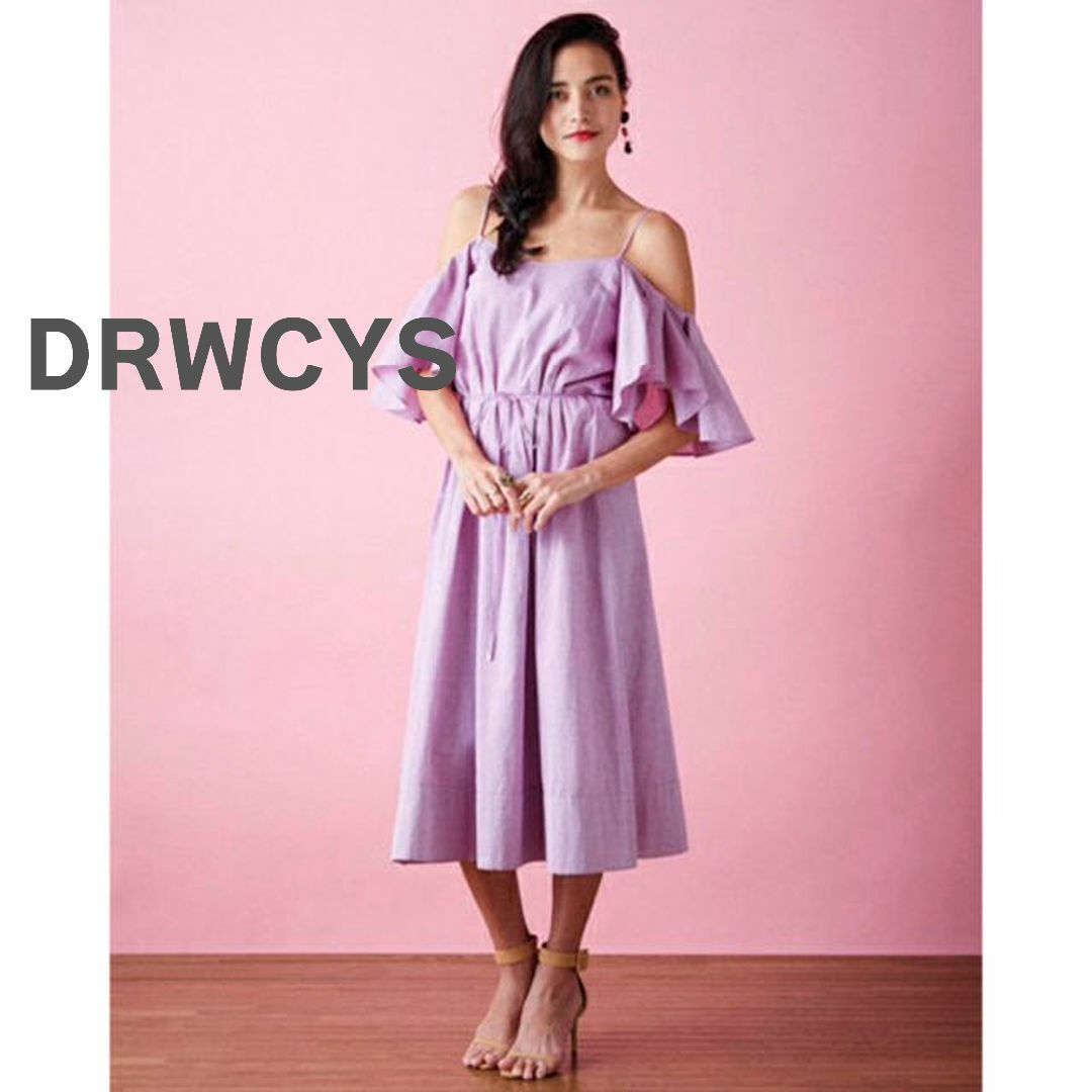 DRWCYS(ドロシーズ)のDRWCYS ドロシーズ　ロングワンピース　パープル　紫　フリル袖　大人可愛い レディースのワンピース(ロングワンピース/マキシワンピース)の商品写真