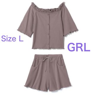 GRL オフショルメロウフリルトップス+ショートパンツセットアップ