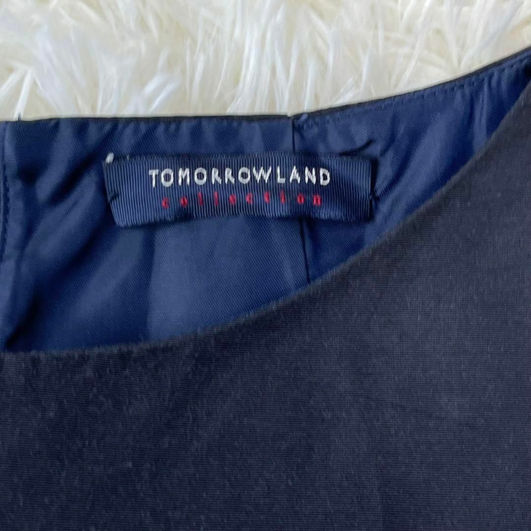 TOMORROWLAND(トゥモローランド)のトゥモローランド　コレクション　ドッキング　ストライプ　ワンピース レディースのワンピース(ひざ丈ワンピース)の商品写真