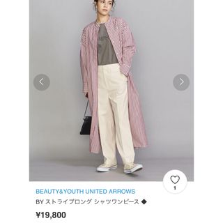 ビューティアンドユースユナイテッドアローズ(BEAUTY&YOUTH UNITED ARROWS)のBY ストライプロング シャツワンピース Sサイズ(ロングワンピース/マキシワンピース)