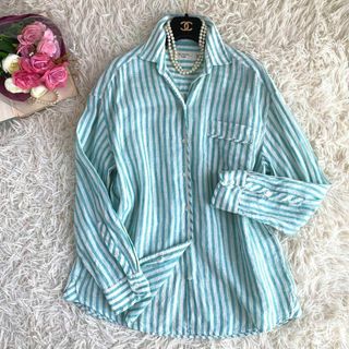 マックスマーラ(Max Mara)の美品 マックスマーラ リネン100％  洗濯可　シャツ　ブラウス  チュニック(シャツ/ブラウス(長袖/七分))