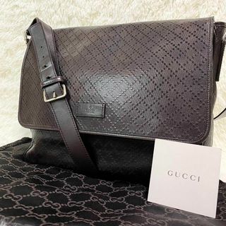 グッチ(Gucci)の希少✨GUCCI ディアマンテ　メッセンジャーバッグ　オールレザー　大容量(メッセンジャーバッグ)