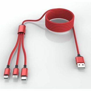 マルチ3in1 USB ロング 充電ケーブルCtype Btype(その他)