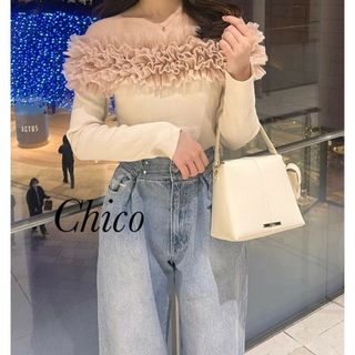 who's who Chico - 新品 Chico チュールボリュームオフショルニット