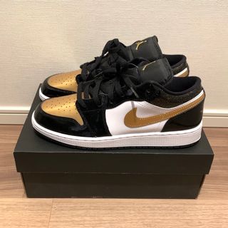 ジョーダン(Jordan Brand（NIKE）)のレア貴重ゴールドカラー❗️Nike air jordan 1 low GS 25(スニーカー)