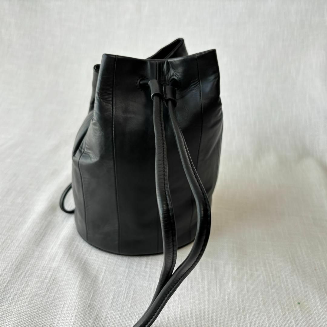 marimekko(マリメッコ)の未使用 マリメッコ Keira bag レザー トート ショルダーバッグ 黒 レディースのバッグ(トートバッグ)の商品写真
