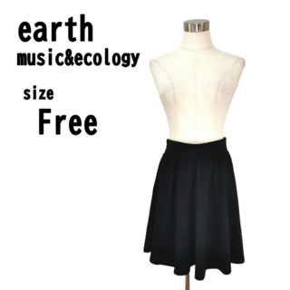 【F】earth music&ecology ミニスカート ブラック 柔らか生地(ミニスカート)