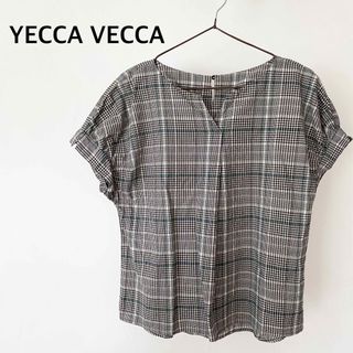 イェッカヴェッカ(YECCA VECCA)のイェッカヴェッカ　チェックガラ　半袖　シャツ　トップス　フリーサイズ　綿100%(シャツ/ブラウス(半袖/袖なし))