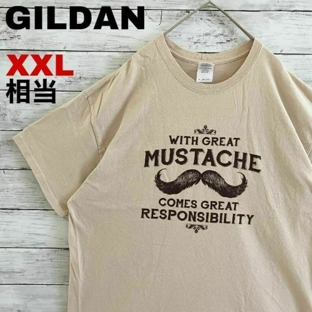 GILDAN(ギルタン)のm15 US古着　GILDAN　半袖Tシャツ　口ひげ　フロント　プリント メンズのトップス(Tシャツ/カットソー(半袖/袖なし))の商品写真