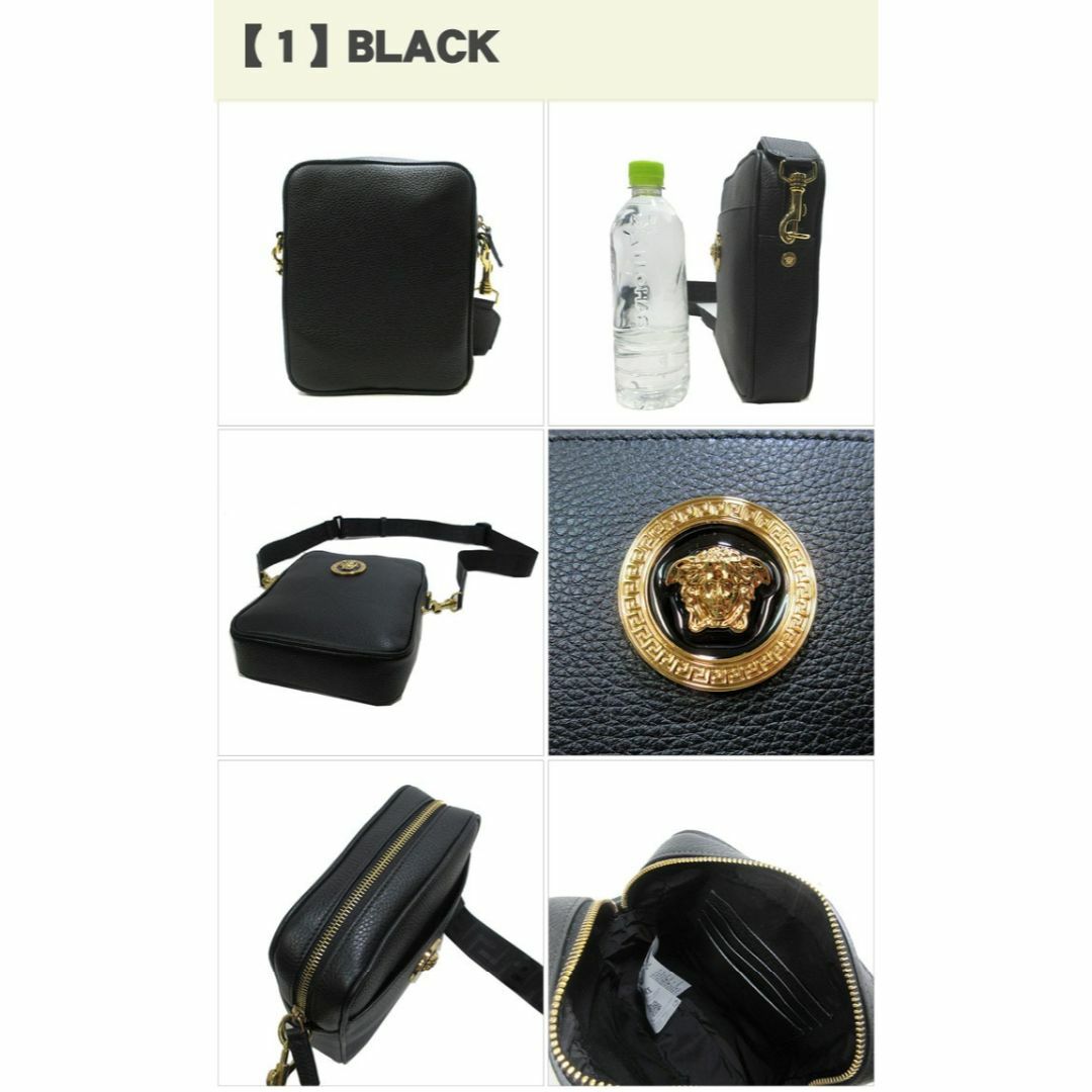 VERSACE(ヴェルサーチ)の【新品】ヴェルサーチェ ショルダーバッグ 1002885 (ブラック) VERSACE メドゥーサ ロゴ レザー 斜め掛け アウトレット レディース レディースのバッグ(ショルダーバッグ)の商品写真