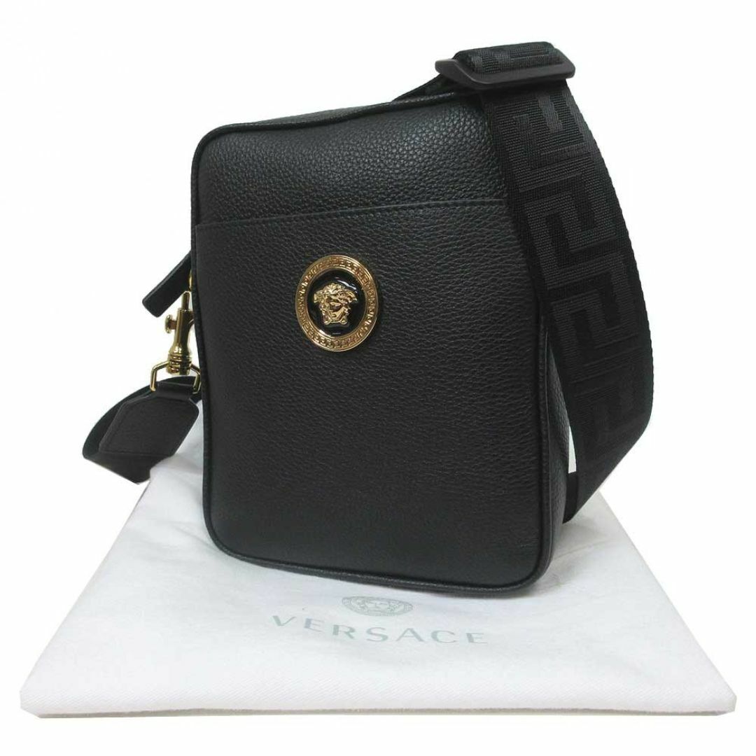 VERSACE(ヴェルサーチ)の【新品】ヴェルサーチェ ショルダーバッグ 1002885 (ブラック) VERSACE メドゥーサ ロゴ レザー 斜め掛け アウトレット レディース レディースのバッグ(ショルダーバッグ)の商品写真