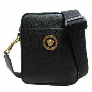 ヴェルサーチ(VERSACE)の【新品】ヴェルサーチェ ショルダーバッグ 1002885 (ブラック) VERSACE メドゥーサ ロゴ レザー 斜め掛け アウトレット レディース(ショルダーバッグ)