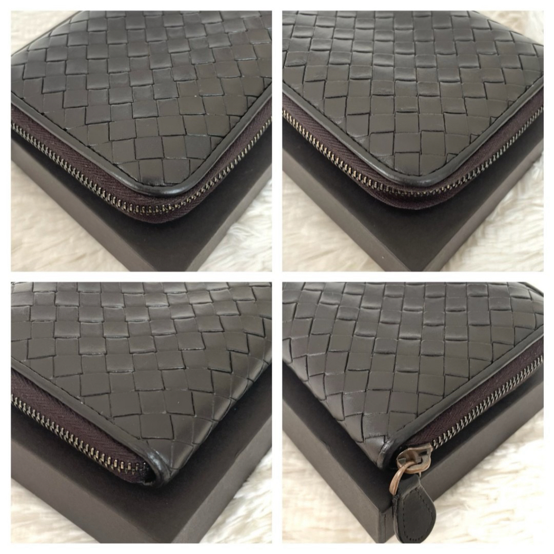 Bottega Veneta(ボッテガヴェネタ)の極美品★ボッテガ イントレチャート ラウンドファスナー 長財布 ダークブラウン メンズのファッション小物(長財布)の商品写真