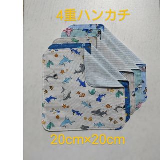 4重大きめハンカチ５枚枚セット(海の仲間)(外出用品)