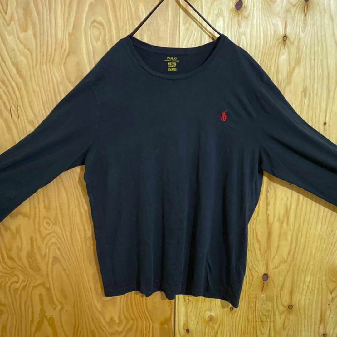 POLO RALPH LAUREN(ポロラルフローレン)のラルフローレン ロゴ Tシャツ ブラック 黒 USA古着 90s 長袖 メンズ メンズのトップス(Tシャツ/カットソー(七分/長袖))の商品写真