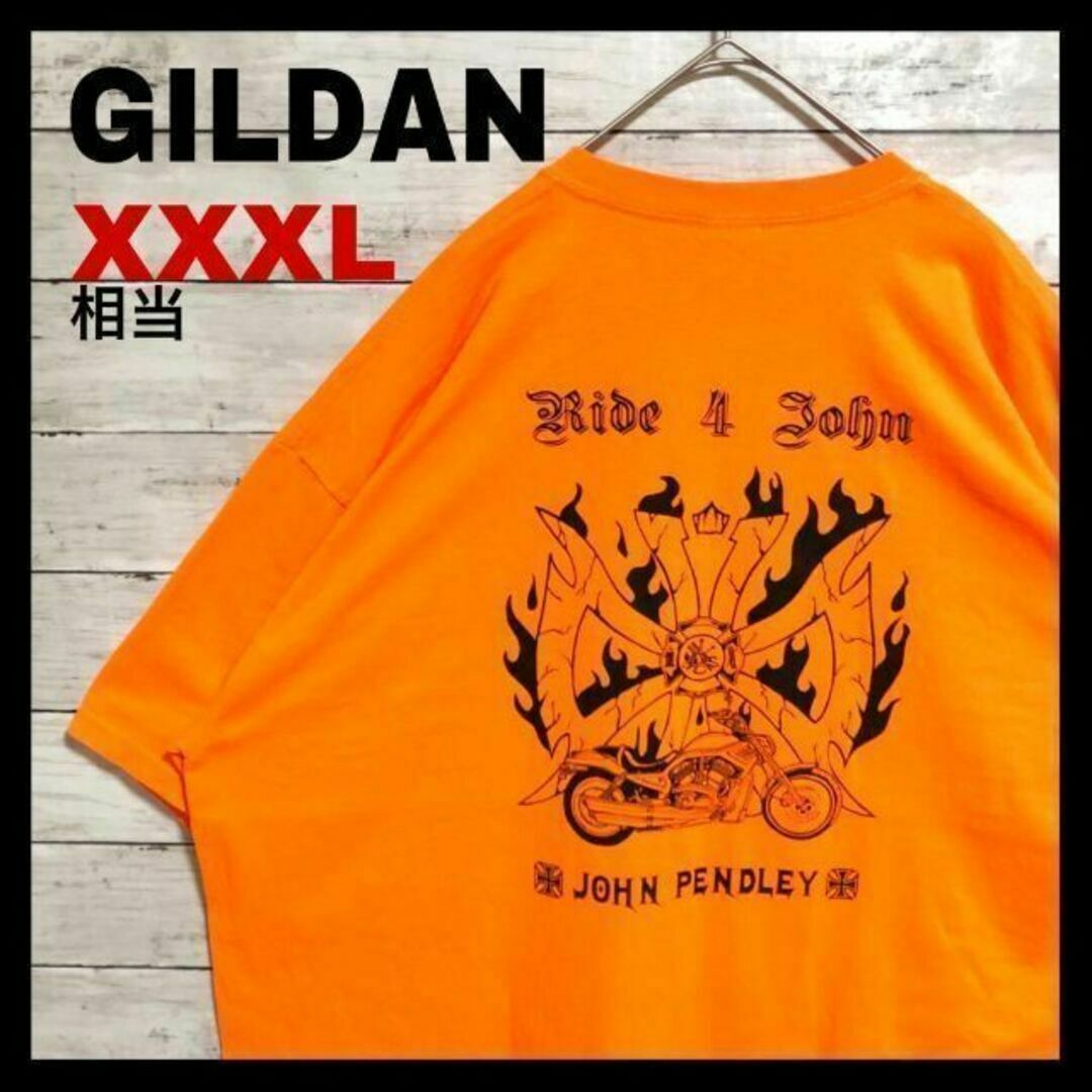 GILDAN(ギルタン)のf69 US古着　半袖Tシャツ　JOHN PENDLEY　バイク　Ride4ロゴ メンズのトップス(Tシャツ/カットソー(半袖/袖なし))の商品写真