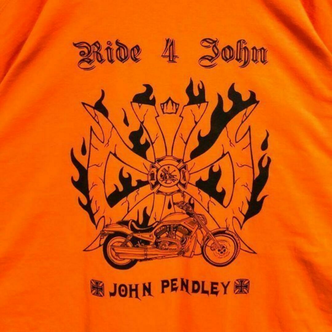 GILDAN(ギルタン)のf69 US古着　半袖Tシャツ　JOHN PENDLEY　バイク　Ride4ロゴ メンズのトップス(Tシャツ/カットソー(半袖/袖なし))の商品写真