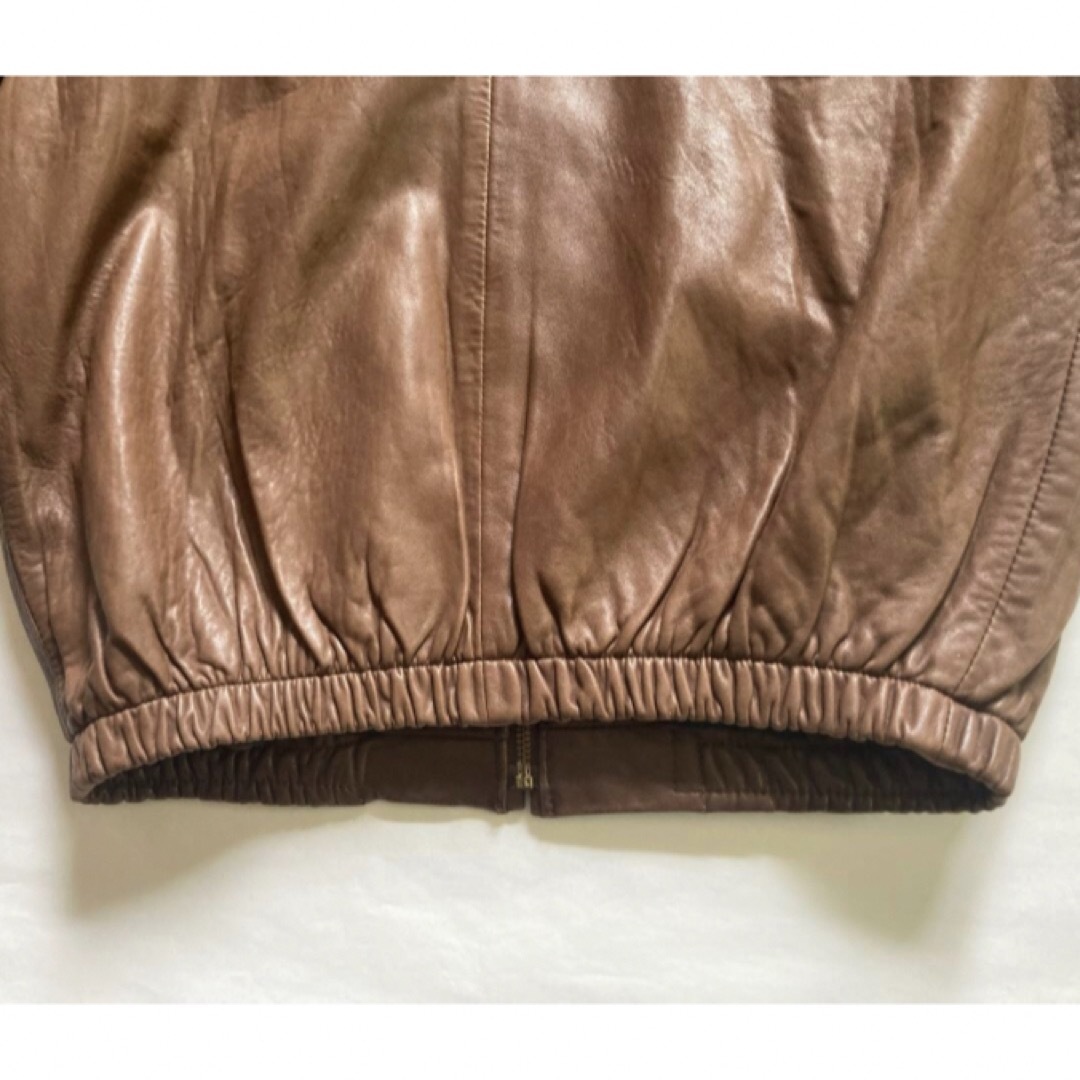POLO RALPH LAUREN(ポロラルフローレン)のスペシャル 90sラルフローレン スウィングトップ 羊革 ライダース 革ジャン メンズのジャケット/アウター(レザージャケット)の商品写真