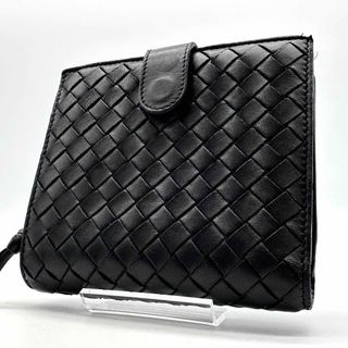 ボッテガヴェネタ(Bottega Veneta)のボッテガヴェネタ 二つ折り財布 ラウンドジップ イントレチャート レザー 黒(財布)