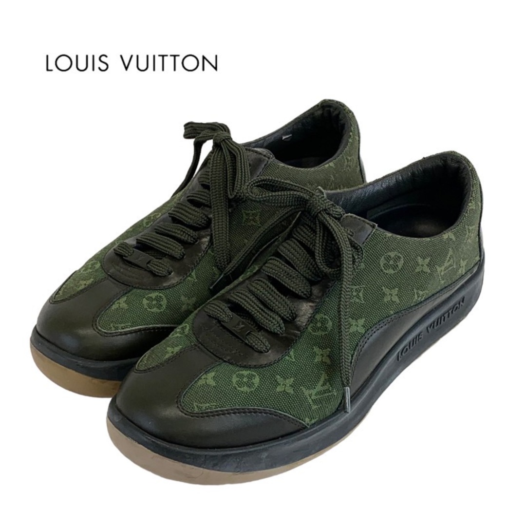 LOUIS VUITTON(ルイヴィトン)のルイヴィトン LOUIS VUITTON モノグラム スニーカー 靴 シューズ キャンバス レザー カーキ系 レディースの靴/シューズ(スニーカー)の商品写真