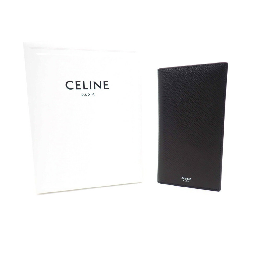 celine(セリーヌ)のセリーヌ 10C863BEN.38SI グレインドカーフスキン ブラック コインコンパートメント付バーティカル ウォレット 長財布【新宿店】【中古】【新着】 メンズのファッション小物(折り財布)の商品写真