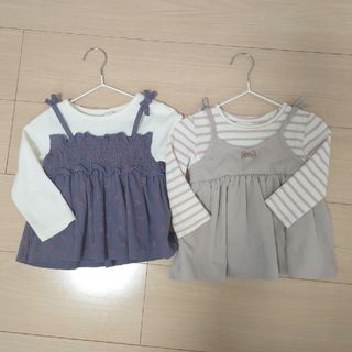 バースデイ - バースデイ ロンT セット 長袖 90 ベビー服 ボーダー さくらんぼ