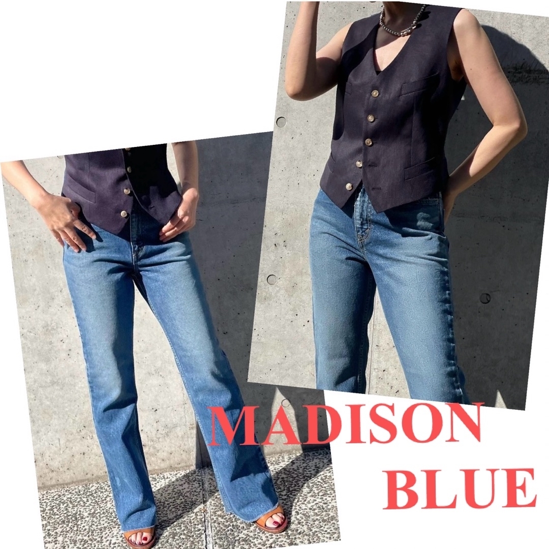MADISONBLUE(マディソンブルー)のマディソンブルー HEM CUT FLARE デニム 試着のみ裾直しあり レディースのパンツ(デニム/ジーンズ)の商品写真