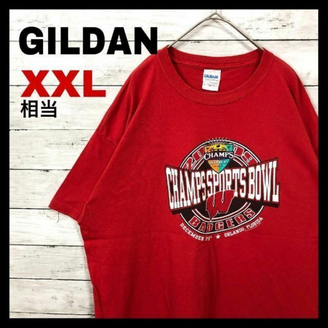 GILDAN(ギルタン)のf19US古着半袖Tシャツ　アメフト　CHAMPSSPORTSBOWL　カレッジ メンズのトップス(Tシャツ/カットソー(半袖/袖なし))の商品写真