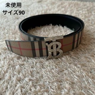 バーバリー(BURBERRY)の【未使用】BURBERRY TBロゴレザーベルト ノバチェック リバーシブル(ベルト)