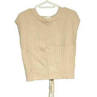 フーズフーチコ　chicoリブ編み裾リボンニット(Tシャツ(半袖/袖なし))
