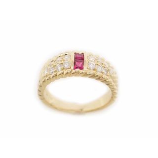 ニナリッチ(NINA RICCI)のニナ・リッチ K18YG 角ルビー 0.25ct メレダイヤ 0.35ct デザイン リング ＃10【新宿店】【中古】【新着】(リング(指輪))