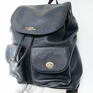 コーチ(COACH)の超美品　コーチ　リュック　バックパック　レザー　ブラック　大容量(リュック/バックパック)