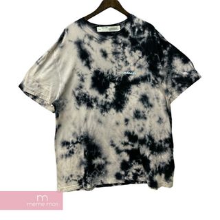 オフホワイト(OFF-WHITE)のOFF-WHITE 2020SS Tie Dye S/S Slim Tee OMAA083S20185020 オフホワイト タイダイショートスリーブスリムTシャツ 半袖カットソー ロゴ ブラック×ベージュ サイズM【240415】【中古-A】【me04】(Tシャツ/カットソー(半袖/袖なし))