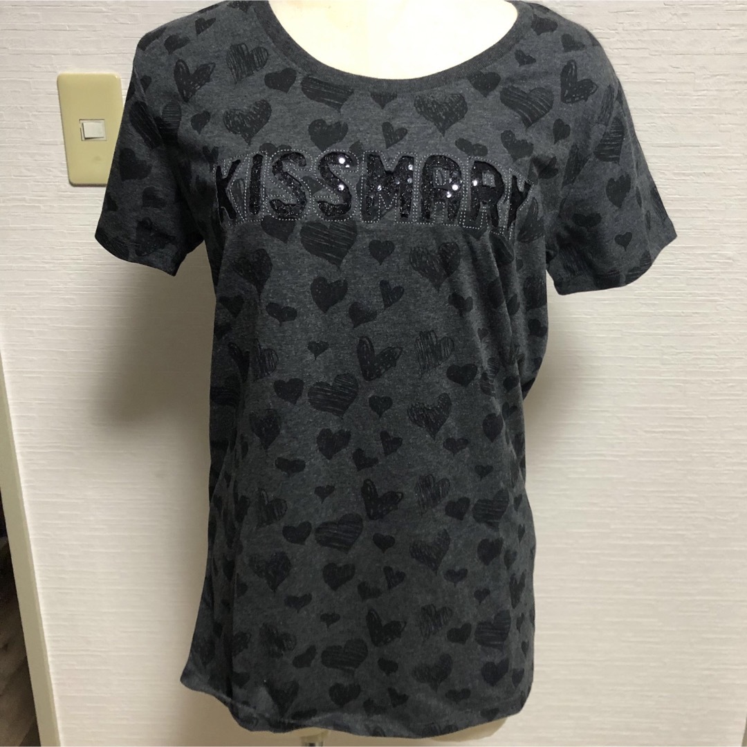 kissmark(キスマーク)のキスマーク ハート柄 半袖Tシャツ レディースのトップス(Tシャツ(半袖/袖なし))の商品写真