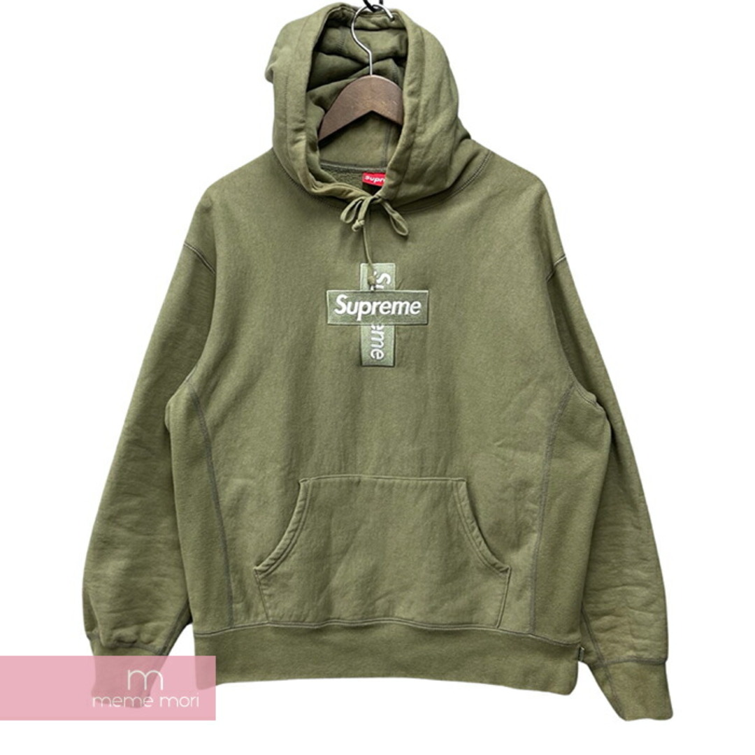 20AW/Cross Box Logo Hooded Sweatshirt/パーカー/S/コットン/カーキ 20AW/Cross Box Logo Hooded Sweatshirt/パーカー/S/コットン/カーキ