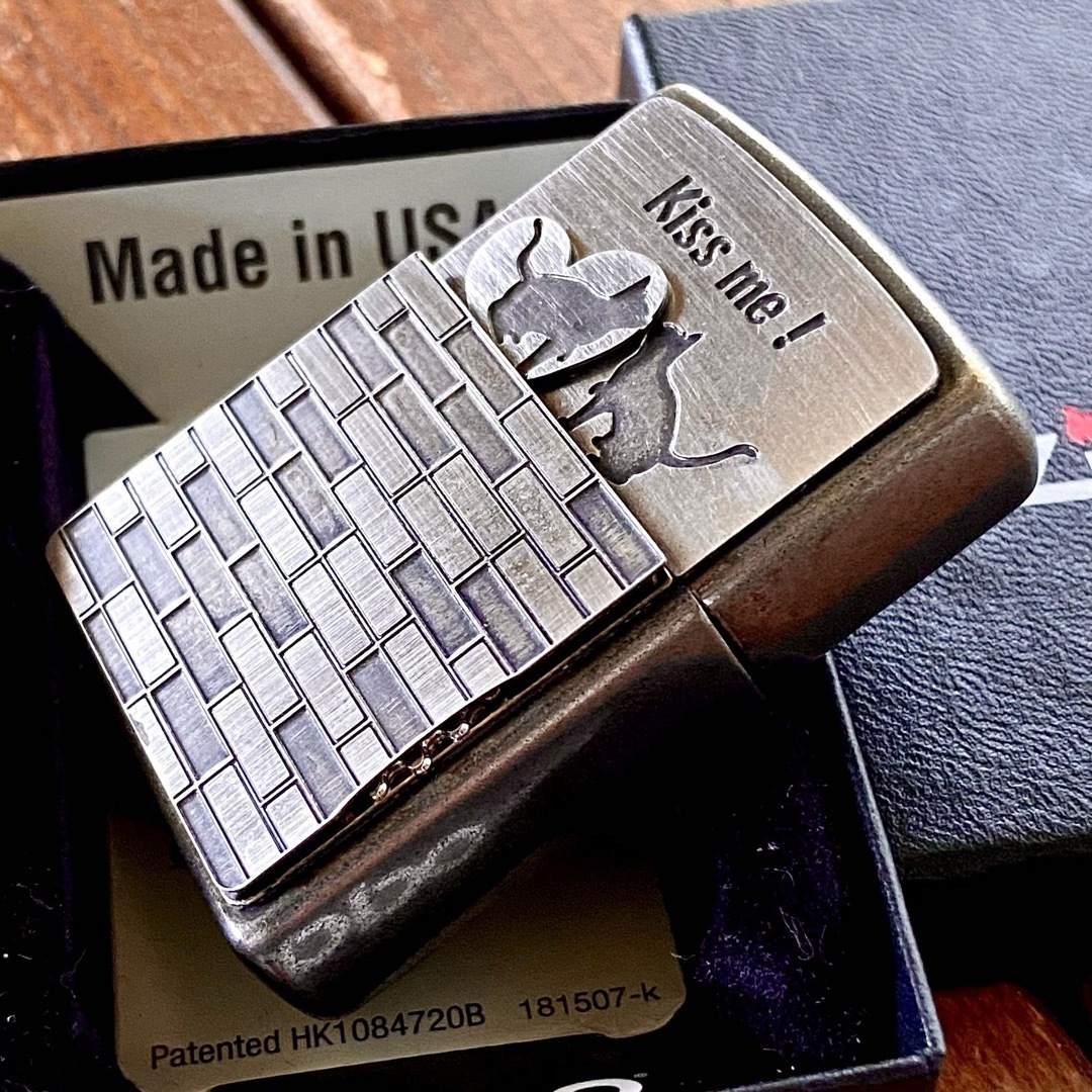 ZIPPO(ジッポー)のZIPPO ネコ トリックギア キャット クローム古美 ジッポー オイルライター メンズのファッション小物(タバコグッズ)の商品写真