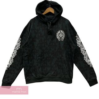 クロムハーツ(Chrome Hearts)のCHROME HEARTS 2024SS Graveyard Cemetery Cross Sweat Hoodie クロムハーツ グレイブヤードセメタリークロススウェットフーディパーカー プルオーバー 総柄 ロゴプリント フローラルロゴ ホースシュー ブラック サイズM【240415】【新古品】【me04】(スラックス/スーツパンツ)