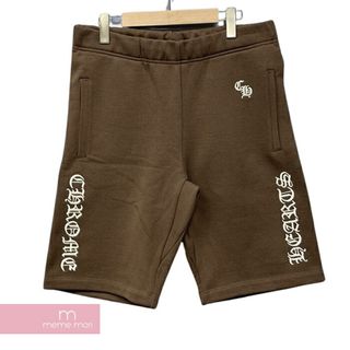 クロムハーツ(Chrome Hearts)のCHROME HEARTS Y NOT SLO RIDE Sweat Shorts クロムハーツ ワイノットスローライドスウェットショーツ ハーフパンツ ロゴ刺繍 シルバープレート ブラウン サイズS 【240415】【新古品】【me04】(スラックス/スーツパンツ)