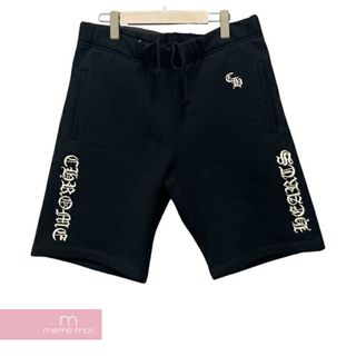 クロムハーツ(Chrome Hearts)のCHROME HEARTS Y NOT SLO RIDE Sweat Shorts クロムハーツ ワイノットスローライドスウェットショーツ ハーフパンツ ロゴ刺繍 シルバープレート ブラック サイズM 【240415】【新古品】【me04】(スラックス/スーツパンツ)