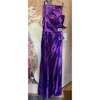 タダシショウジ(TADASHI SHOJI)の新品 米国会社 AD PURPLE ドレス  XS(ロングワンピース/マキシワンピース)