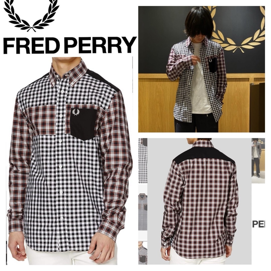 FRED PERRY(フレッドペリー)の美品■FRED PERRY フレッドペリー■チェック パッチワーク BD シャツ メンズのトップス(シャツ)の商品写真