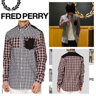 フレッドペリー(FRED PERRY)の美品■FRED PERRY フレッドペリー■チェック パッチワーク BD シャツ(シャツ)