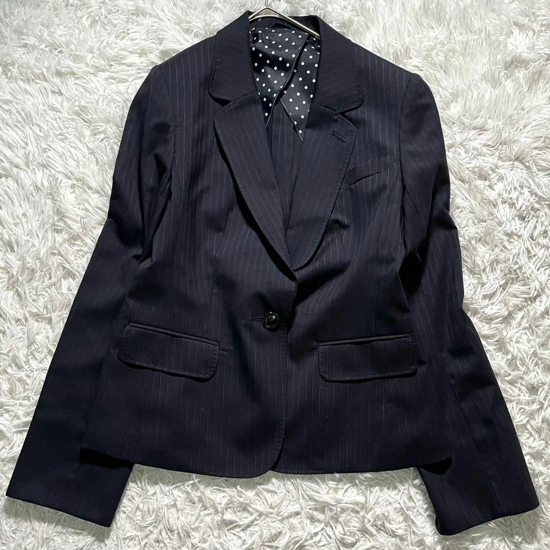 青山(アオヤマ)のnline エヌライン スーツ セットアップ ストレッチ 大きいサイズ ネイビー レディースのフォーマル/ドレス(スーツ)の商品写真
