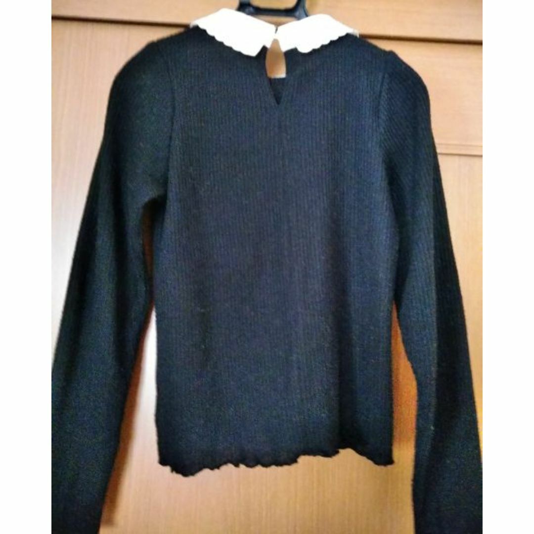 ニットカットソー　リボン　黒 レディースのトップス(ニット/セーター)の商品写真