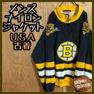 ホッケー タイガー NHL チーム ロゴ USA古着 黄色 ナイロン ジャケット(ナイロンジャケット)