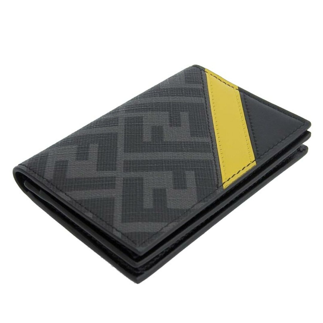フェンディ FENDI カードケース 名刺入れ ズッカ PVC レザー ブラック イエロー 7M0222 中古 新入荷 OBB0550 フェンディ FENDI カードケース 名刺入れ ズッカ PVC レザー ブラック イエロー 7M0222 中古 新入荷 OBB0550