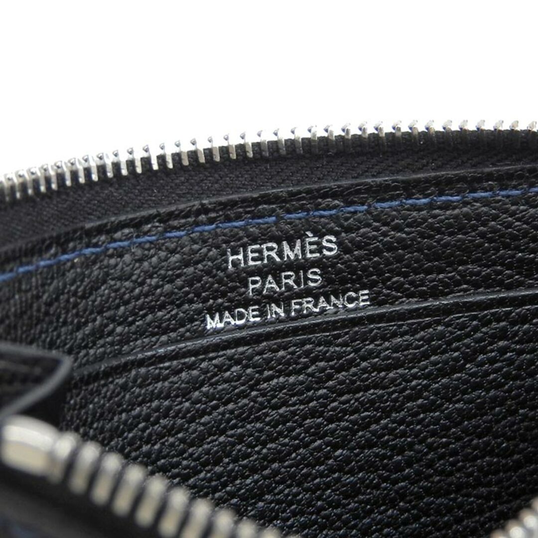 Hermes(エルメス)のエルメス HERMES クロコダイル コインケース カードケース レザー ブラック ネイビー ブルー B刻印 2023年 中古 新入荷 HE0916 メンズのファッション小物(コインケース/小銭入れ)の商品写真