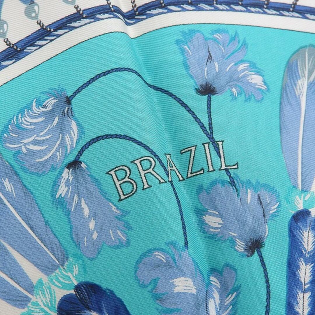 エルメス HERMES カレ45 スカーフ シルク ブルー系 「BRAZIL エルメス HERMES カレ45 スカーフ シルク ブルー系 「BRAZIL