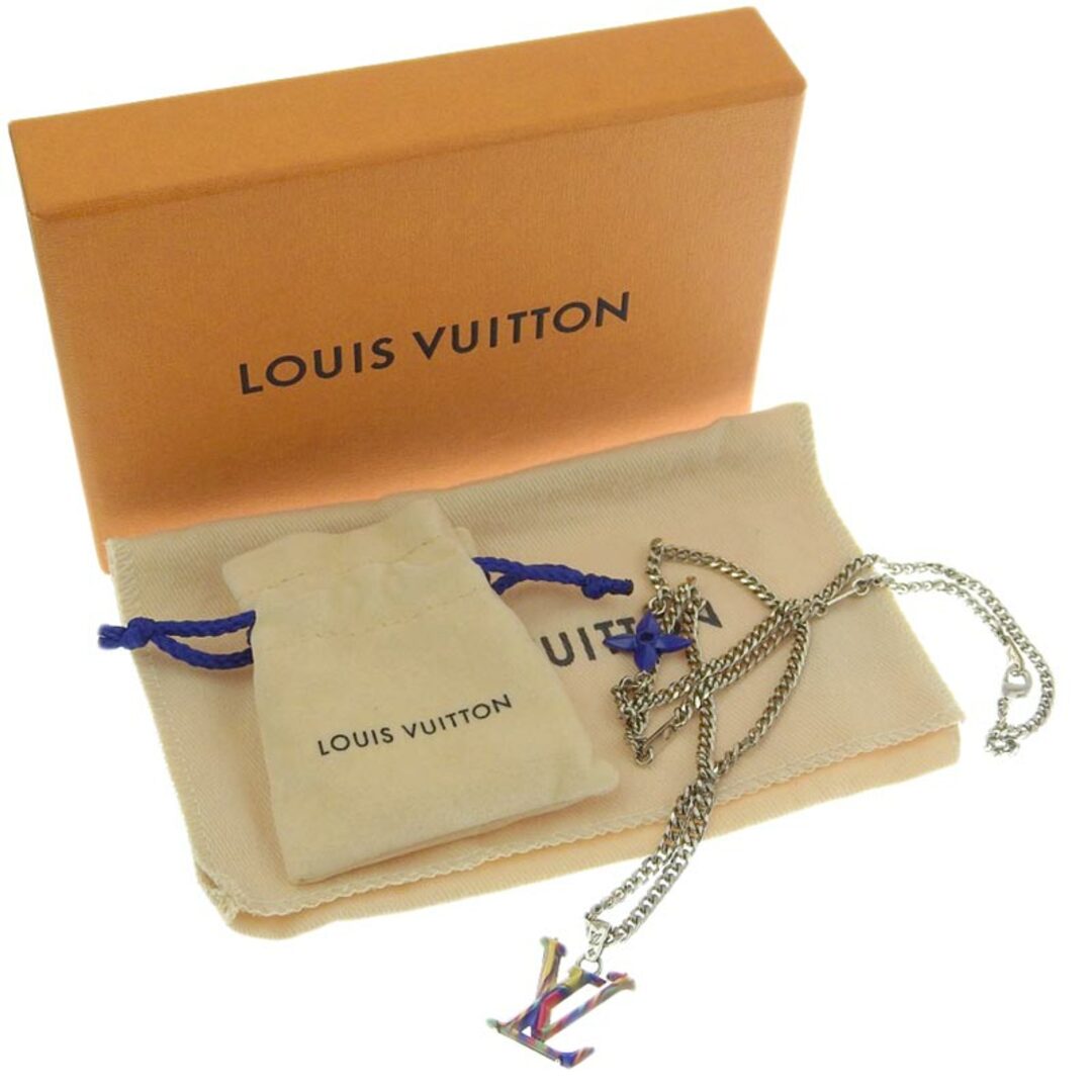 LOUIS VUITTON(ルイヴィトン)のルイヴィトン LOUIS VUITTON コリエ・LVサイケデリック モノグラムフラワー ネックレス マルチカラー シルバー MP3353 中古 新入荷 LV1531 レディースのアクセサリー(ネックレス)の商品写真